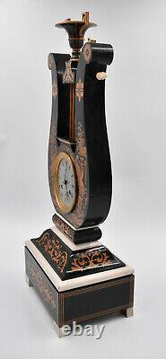 Pendule Lyre Era Charles X XIX Eme Kaminuhr Clock Uhren Cartel