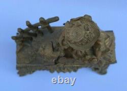 Pendulum Bronze XIX Eme Courtesan Birds Dial Email Romantic Period H2191