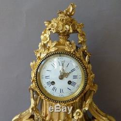 Pendulum, Louis XVI Clock Gilt Bronze And Porcelain Sevres XIX Emi