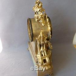 Pendulum, Louis XVI Clock Gilt Bronze And Porcelain Sevres XIX Emi