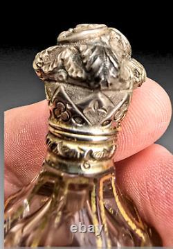 Perfume Bottle Silver Crystal 19th Century