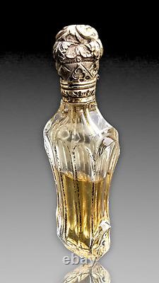 Perfume Bottle Silver Crystal 19th Century