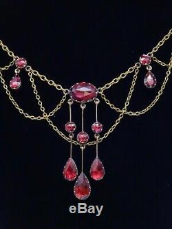 Perpignan Garnet Necklace Drapery Catalan 18k Gold And Garnets Time XIX