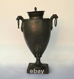 Pewter Coffee Fountain With Eagle Heads Epoque Xixth