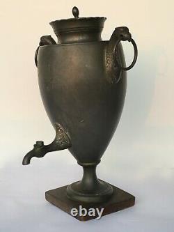 Pewter Coffee Fountain With Eagle Heads Epoque Xixth