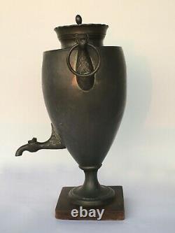 Pewter Coffee Fountain With Eagle Heads Epoque Xixth