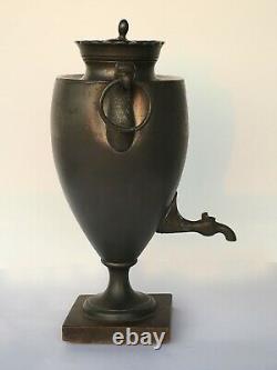 Pewter Coffee Fountain With Eagle Heads Epoque Xixth