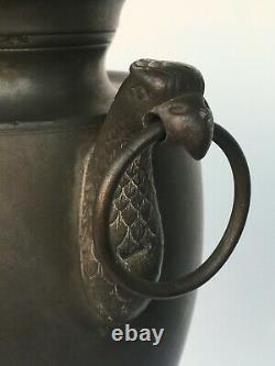 Pewter Coffee Fountain With Eagle Heads Epoque Xixth