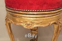 Piano Stool Louis XV Style Giltwood Nineteenth Century Era