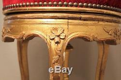 Piano Stool Louis XV Style Giltwood Nineteenth Century Era