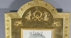 Picture Frame Empire In Bronze Doré With Napoleon I Engraving, Epoch Xixth