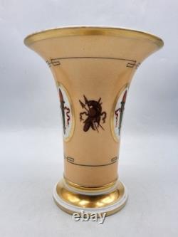 Polychrome porcelain cornucopia vase from Paris, Restoration period, early 19th century