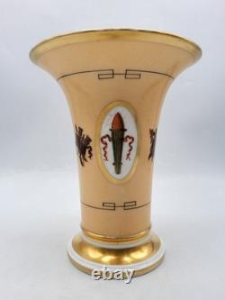 Polychrome porcelain cornucopia vase from Paris, Restoration period, early 19th century
