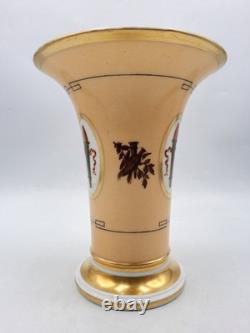 Polychrome porcelain cornucopia vase from Paris, Restoration period, early 19th century