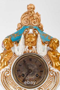 Porcelain Clock by Jacob Petit from the 19th Century, Napoleon III Era