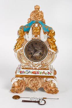 Porcelain Clock by Jacob Petit from the 19th Century, Napoleon III Era