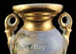 Porcelain Vase Paris Period Nineteenth Empire Decor Painted Tbe