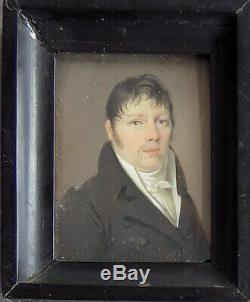 Portrait Miniature Èpoque Empire. Ec. French Xix. Signed Bosselman