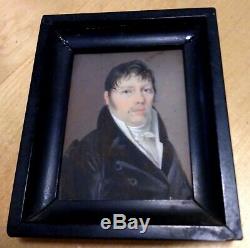 Portrait Miniature Èpoque Empire. Ec. French Xix. Signed Bosselman