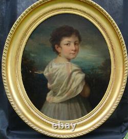 Portrait Of A Girl Epoque Louis Philippe Second Empire H/t Of The 19th Century