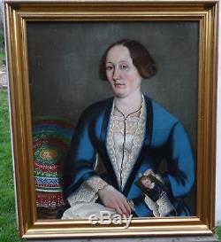 Portrait Of A Woman Epoque Louis Philippe French School Xixth Century Hst
