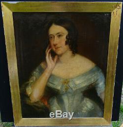 Portrait Of A Woman Oil On Canvas Nineteenth Century Napoleon III Period