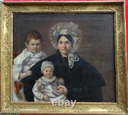 Portrait Of Family Woman And Children Period Louis Philippe Hst Of The 19th Century