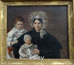 Portrait Of Family Woman And Children Period Louis Philippe Hst Of The 19th Century