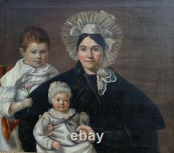 Portrait Of Family Woman And Children Period Louis Philippe Hst Of The 19th Century