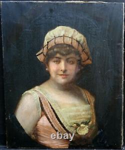 Portrait Of Femme D'epoque At The End Of The 19th Beginning Of The 20th Century Ecole Française Pst