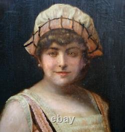 Portrait Of Femme D'epoque At The End Of The 19th Beginning Of The 20th Century Ecole Française Pst