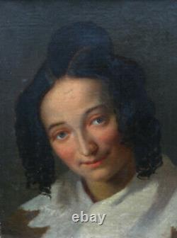 Portrait Of Femme D'epoque Charles X Ecole Française Du Xixème Siècle Pst