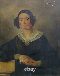 Portrait Of Femme D'epoque Louis Philippe Ecole Française Du Xixème Siècle Pst