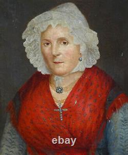 Portrait Of Femme D'epoque Louis Philippe Ecole Française Du Xixème Siècle Pst