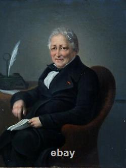 Portrait Of Homme Epoque Louis Philippe Ecole Française Of The 19th Oil On Canvas