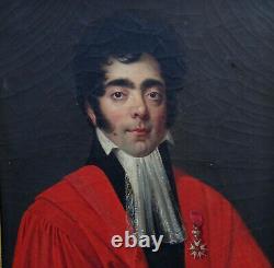 Portrait Of Homme Magistrat Epoque Louis XVIII French School Of The 19th H/t