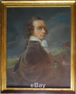 Portrait Of Man Louis XV Era French School Of The Nineteenth Century Pastel / Canvas