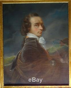 Portrait Of Man Louis XV Era French School Of The Nineteenth Century Pastel / Canvas