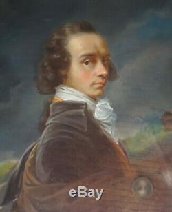 Portrait Of Man Louis XV Era French School Of The Nineteenth Century Pastel / Canvas