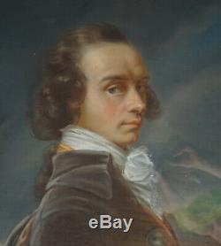Portrait Of Man Louis XV Era French School Of The Nineteenth Century Pastel / Canvas