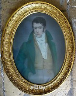 Portrait Of Man Period 1st Empire French School 19th Century Pastel