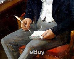 Portrait Of Man Restoration Era Oil On Canvas Louis Philipp Nineteenth Century