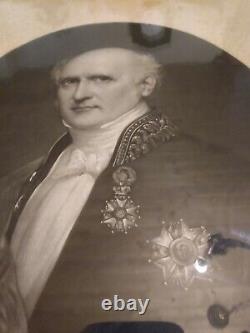 Portrait Of The Duke Decazes Of Glücksbierg, Golden Stucco Frame, Epoque XIX Eme. Rare