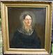Portrait Of Woman Epoque Louis Philippe Oil/toile Of The Xixth Century