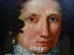 Portrait Of Woman Epoque Louis XVIII Oil/toile Early Nineteenth Century