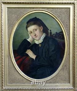 Portrait Of Woman Epoque Napoleon III French School Late Nineteenth Century Pst