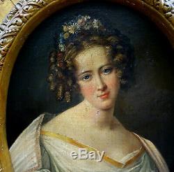 Portrait Of Woman French Romantic School Hst Nineteenth Century Charles X Era