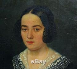 Portrait Of Woman Louis Philippe Era French School 19th Century Hst