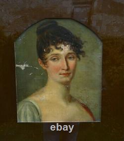 Portrait Of Woman Of Epoque I Empire 19th Century French School Hst