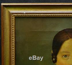 Portrait Of Woman Oil On Canvas Louis Philippe Nineteenth Century